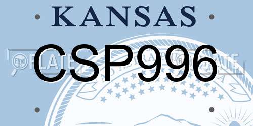 CSP996 Kansas License Plate