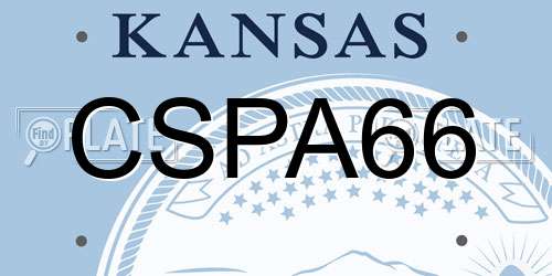 CSPA66 Kansas License Plate