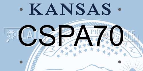 CSPA70 Kansas License Plate