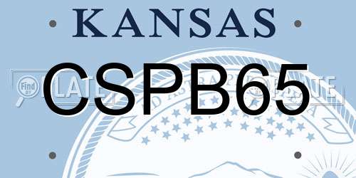 CSPB65 Kansas License Plate