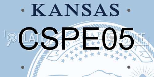 CSPE05 Kansas License Plate