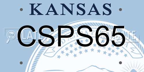 CSPS65 Kansas License Plate