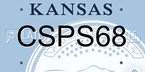 CSPS68 Kansas License Plate