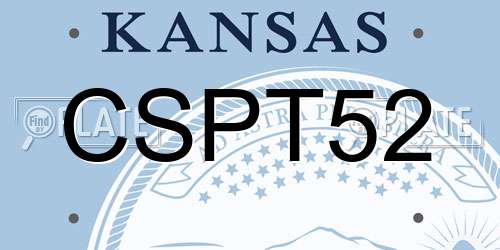 CSPT52 Kansas License Plate
