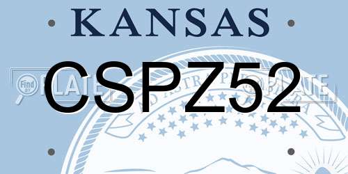 CSPZ52 Kansas License Plate