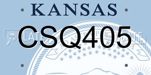 CSQ405 Kansas License Plate