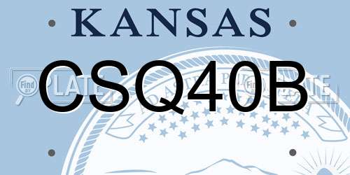 CSQ40B Kansas License Plate