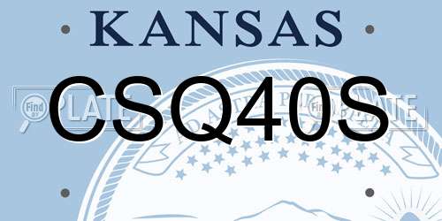 CSQ40S Kansas License Plate