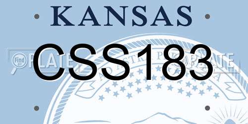 CSS183 Kansas License Plate