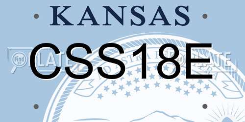 CSS18E Kansas License Plate
