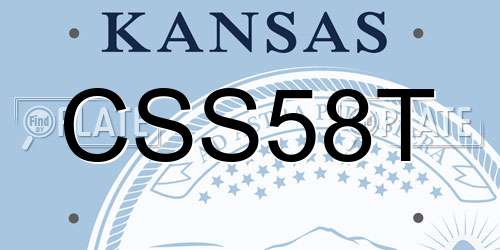 CSS58T Kansas License Plate