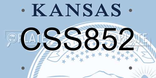 CSS852 Kansas License Plate