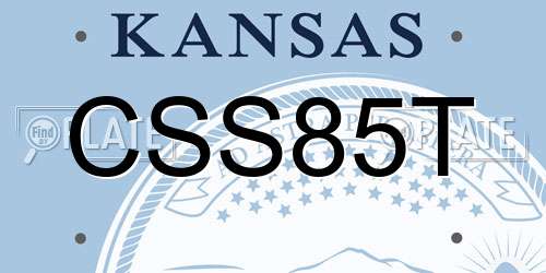 CSS85T Kansas License Plate