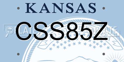 CSS85Z Kansas License Plate