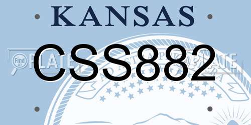 CSS882 Kansas License Plate