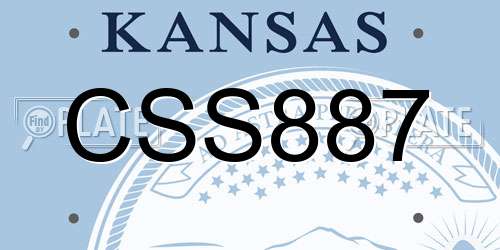 CSS887 Kansas License Plate