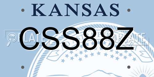 CSS88Z Kansas License Plate