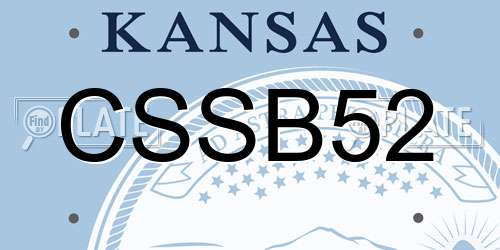 CSSB52 Kansas License Plate