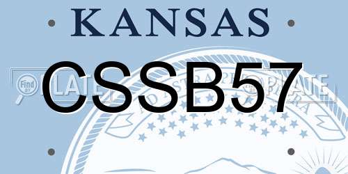 CSSB57 Kansas License Plate