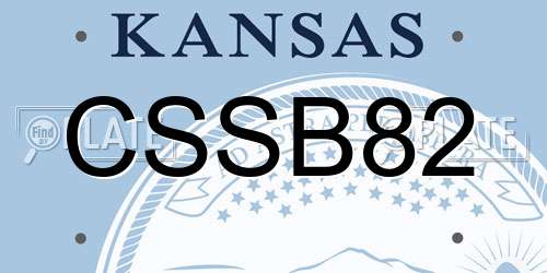 CSSB82 Kansas License Plate