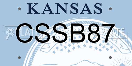 CSSB87 Kansas License Plate