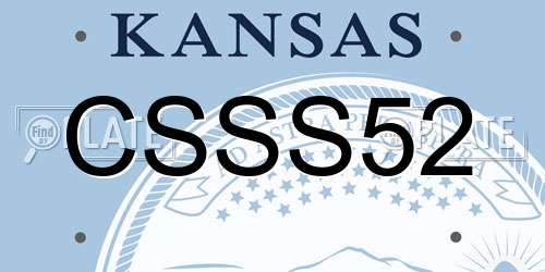 CSSS52 Kansas License Plate
