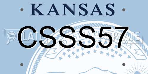 CSSS57 Kansas License Plate