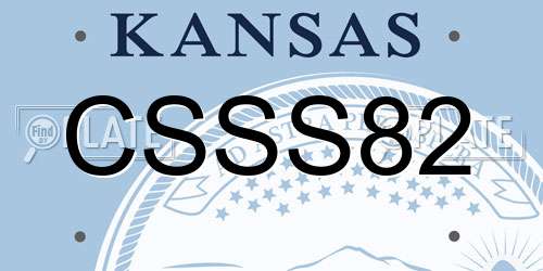 CSSS82 Kansas License Plate