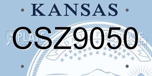 CSZ9050 Kansas License Plate