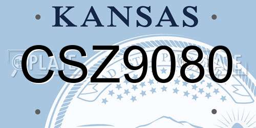 CSZ9080 Kansas License Plate