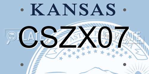 CSZX07 Kansas License Plate