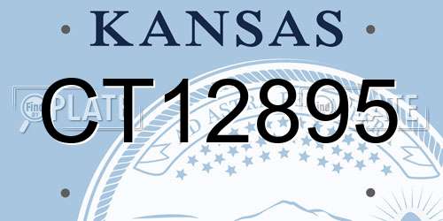 CT12895 Kansas License Plate