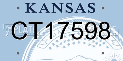 CT17598 Kansas License Plate