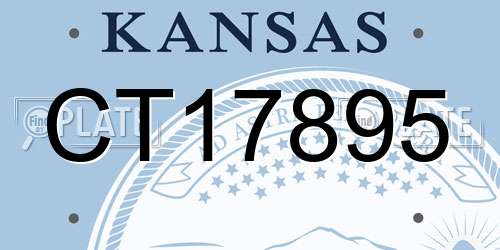 CT17895 Kansas License Plate