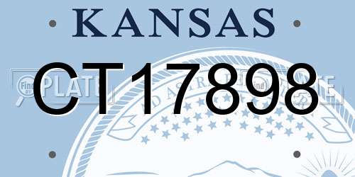 CT17898 Kansas License Plate