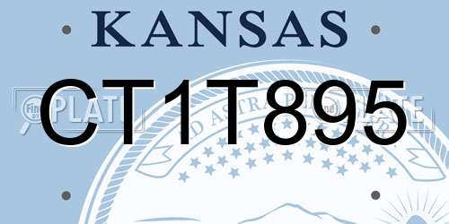 CT1T895 Kansas License Plate