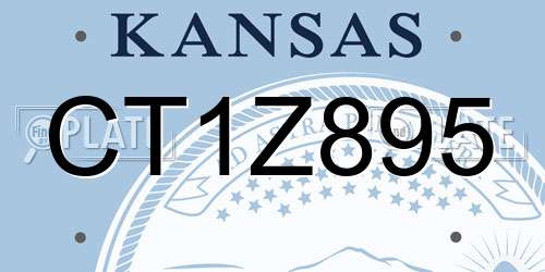CT1Z895 Kansas License Plate