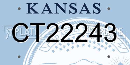 CT22243 Kansas License Plate
