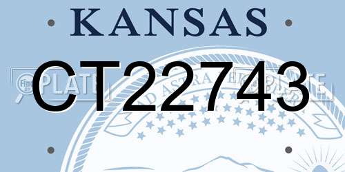 CT22743 Kansas License Plate