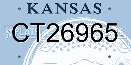 CT26965 Kansas License Plate