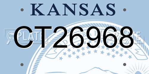 CT26968 Kansas License Plate