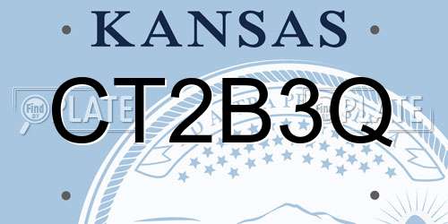 CT2B3Q Kansas License Plate