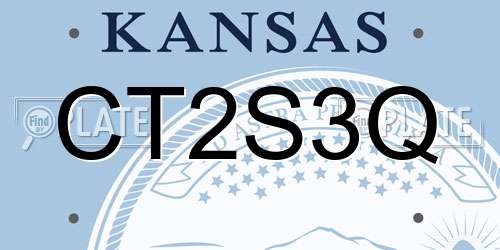 CT2S3Q Kansas License Plate