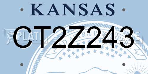 CT2Z243 Kansas License Plate