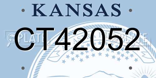 CT42052 Kansas License Plate