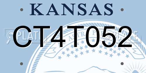 CT4T052 Kansas License Plate