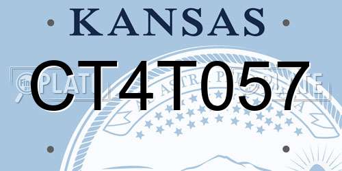 CT4T057 Kansas License Plate