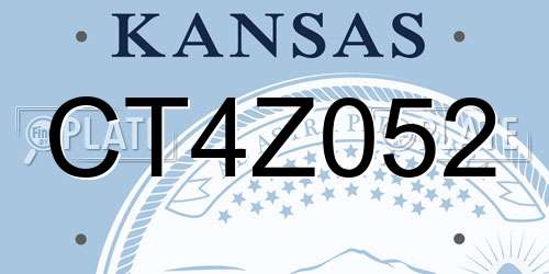 CT4Z052 Kansas License Plate