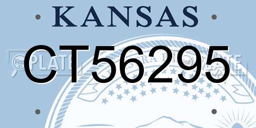 CT56295 Kansas License Plate
