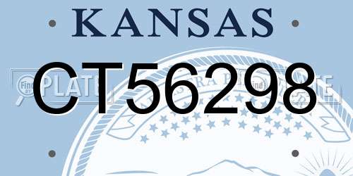 CT56298 Kansas License Plate